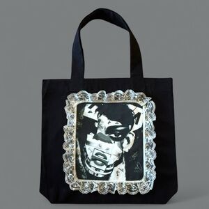 Custom Black and white tote bag